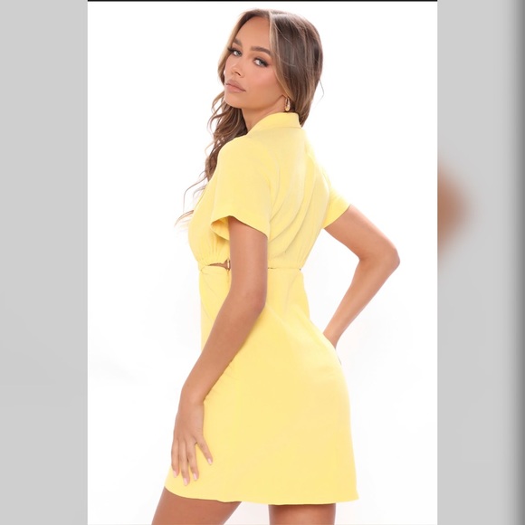 Talia Mini Dress - Yellow - Picture 4 of 5